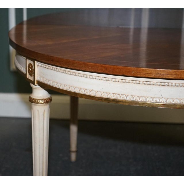 Extendable Dining Table in Cherrywood and Hand-Painted Gilt Wood from Kindel Furniture For Sale - Image 17 of 18