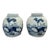 Rare Pair of Large 9" Mid 20th Century Blue & White Ginger Jars, Coastal Depictions of Cranes, Water and Shore Grass For Sale