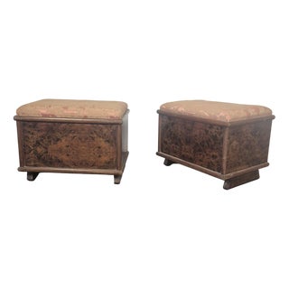 Art Deco Ottomans, 1930s, Set of 2 For Sale