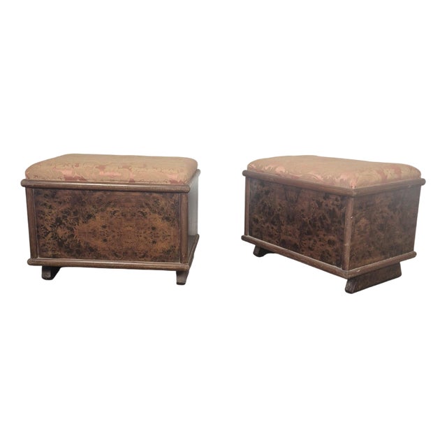 Art Deco Ottomans, 1930s, Set of 2 For Sale