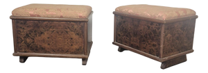 Art Deco Ottomans, 1930s, Set of 2