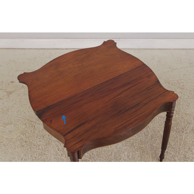 Antique 19th Century Mahogany Inlaid Flip Top Game Table For Sale In Philadelphia - Image 6 of 16