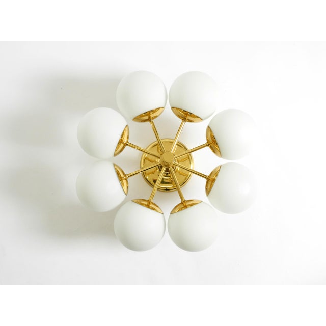Vintage Space Age Brass Ceiling Lamp with Glass Balls from Kaiser Leuchten, 1960s For Sale - Image 4 of 18