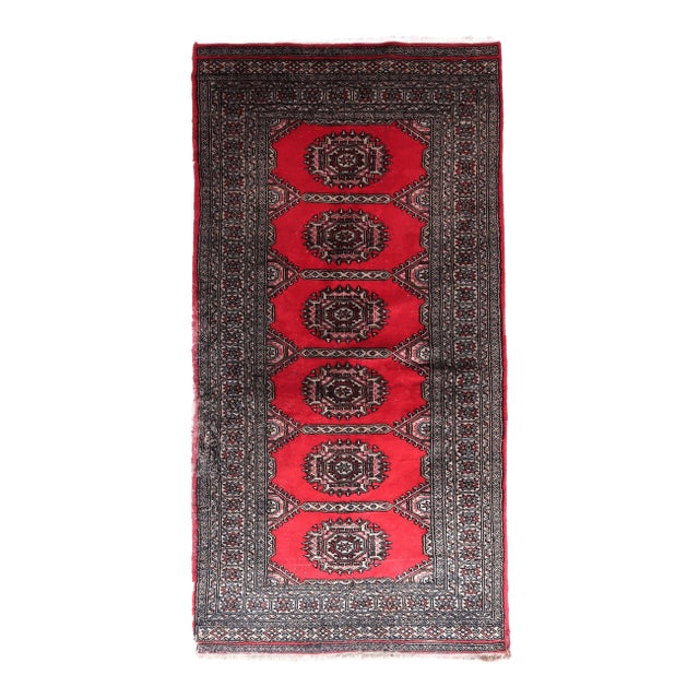 1960s, Handmade Vintage Uzbek Bukhara Rug 3' X 6.1' For Sale