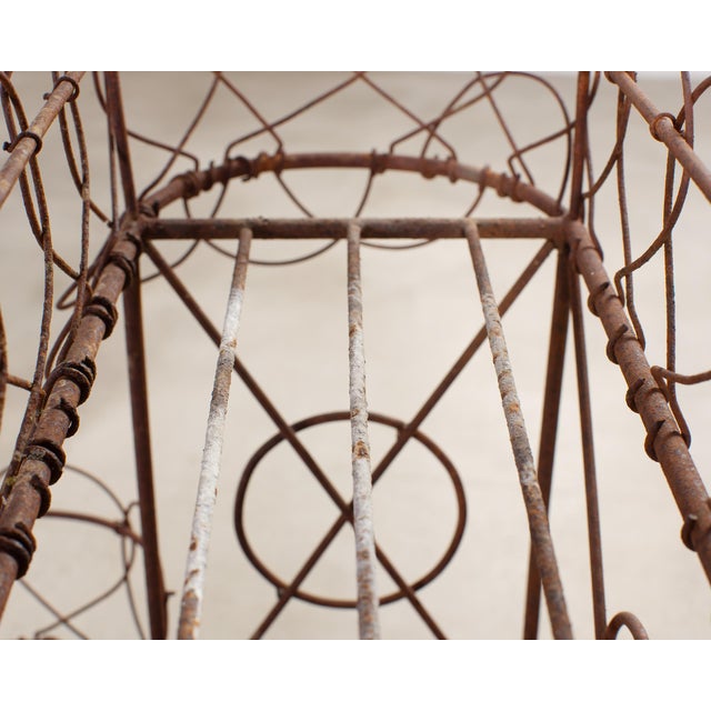 Brown French Art Nouveau Two-Tier Wirework Boulangerie Baker's Rack For Sale - Image 8 of 18