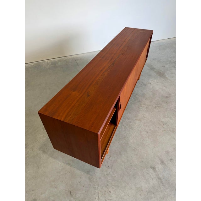Brown Long Danish Modern Teak Credenza by Clausen & Sons, Mid Century Modern For Sale - Image 8 of 12