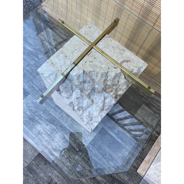 A Pair of Post Modern Tessellated Mactan Stone Side Tables. Circa 1980s For Sale - Image 15 of 17