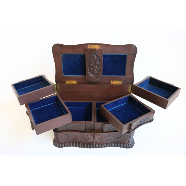 Antique Black Forest Jewelry Box in Fruitwood, 1880 For Sale - Image 3 of 18