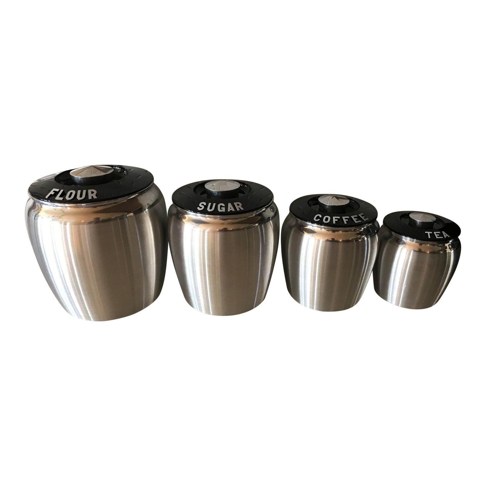 1950’s Vintage MidCentury Modern Kromex Canister Set of 4 Chairish
