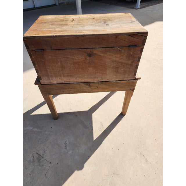 Wood 1960s Mexican Chest on Stand For Sale - Image 7 of 9
