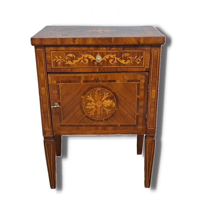 18th Century Inlaid Bedside Table, Lombardy For Sale - Image 10 of 10