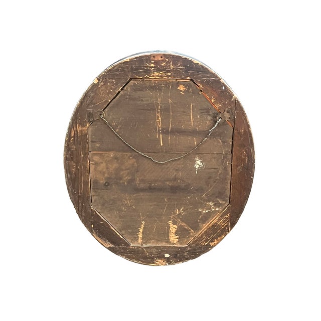 Irish Ebonized and Silver Parcel Gilt Oval Wall Mirror (H 23 1/4 X W 19 1/4) For Sale - Image 9 of 9