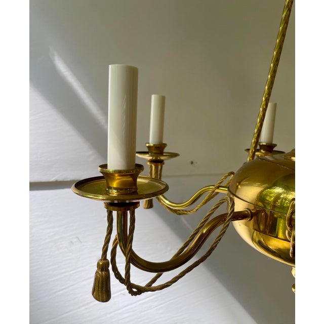Brass Tassel Chandelier For Sale - Image 4 of 10