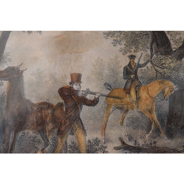 Jazet After Carle Vernet, Hunter at the Range, Hand-Colored Engraving, 1830, Framed For Sale - Image 6 of 8