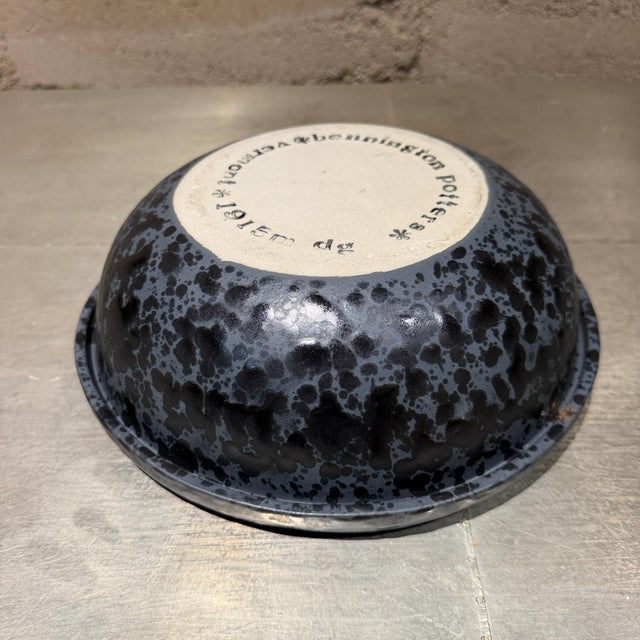 Black Vintage Ceramic Stoneware Bowl David Gil Bennington Potters Black Agate For Sale - Image 8 of 8
