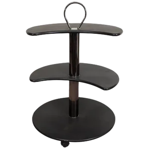 Design Institute of America Dia Black Circular Revolving Bar Cart