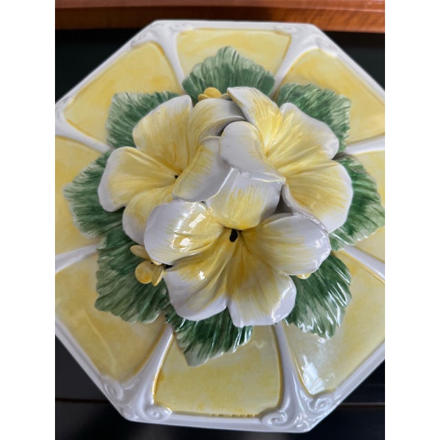 Early 20th Century Vintage Glazed Ceramic Majolica Lidded Dish or Vide-Poche Italy For Sale - Image 5 of 11