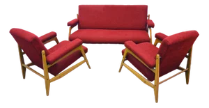 Scandinavian Armchairs and Sofa, 1960s, Set of 3