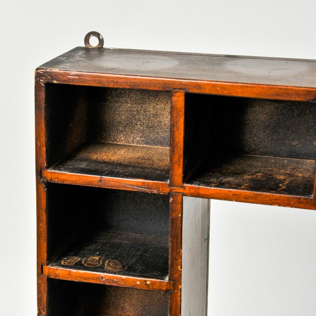 Antique Wall Hanging Apothecary Cabinet With 16 Small Drawers For Sale - Image 15 of 16