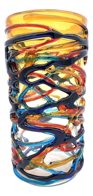 Amber Cylindrical Vase in Murano Glass from YourMurano
