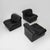 Modular Black Leather Armchairs, 1970s, Set of 3 For Sale - Image 4 of 15