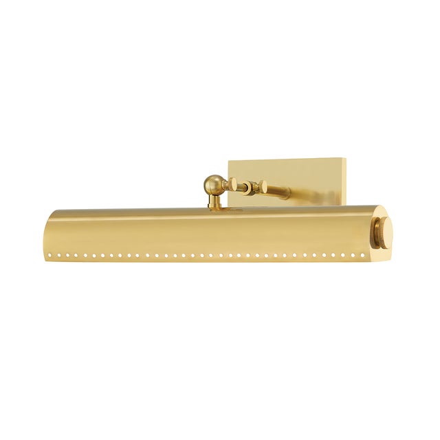 Transitional Hudson Valley Lighting Mark D. Sikes Hampshire 2-Light Small Picture Light, Aged Brass For Sale - Image 3 of 3