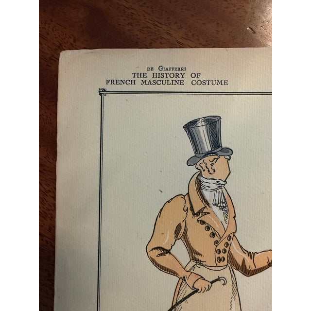 Hand-Colored 1920's French Costume/Fashion Plates - Set of 4 For Sale - Image 9 of 13
