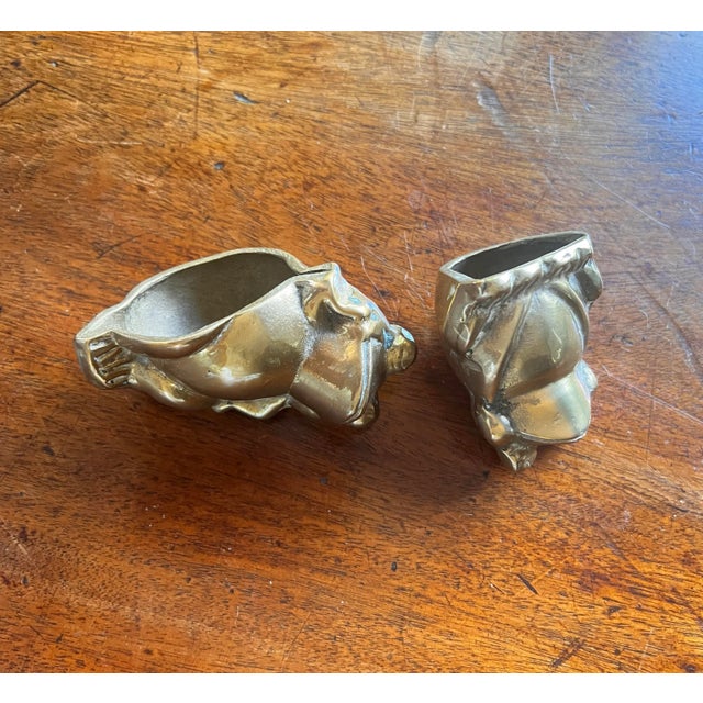 Boho Chic 1980s Brass Frog Paperweights Set of 2 For Sale - Image 3 of 10