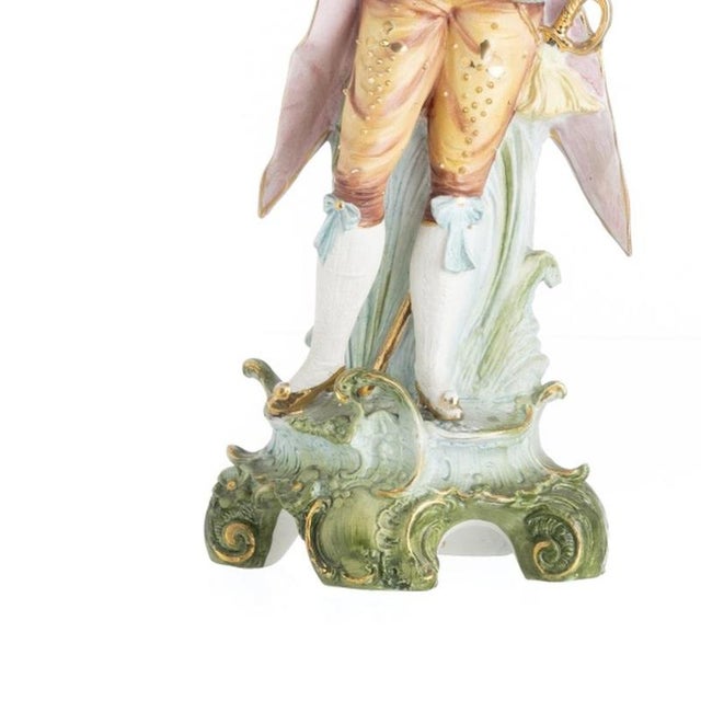 19th Century Porcelain Gallant Figures, Set of 2 For Sale - Image 3 of 6