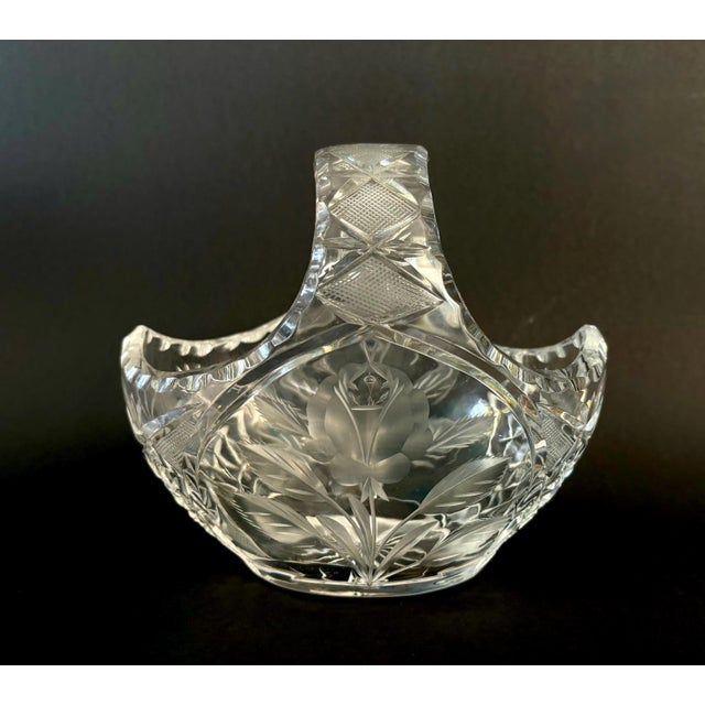 Beautiful vintage crystal bridal basket, made in Bavaria, Germany. Perfect as a wedding centerpiece or as a thoughtful...