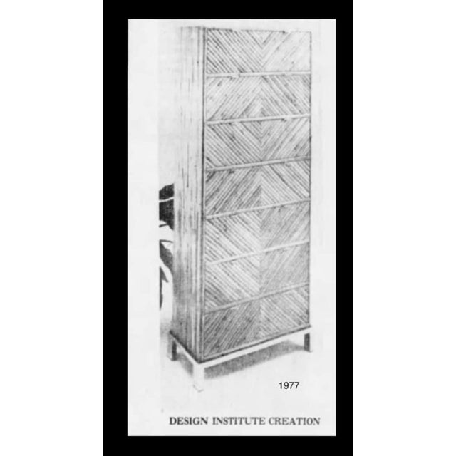 Wood Vintage Bamboo Rattan Chest Drawers End Tables / Night Stands Milo Baughman For Sale - Image 7 of 7