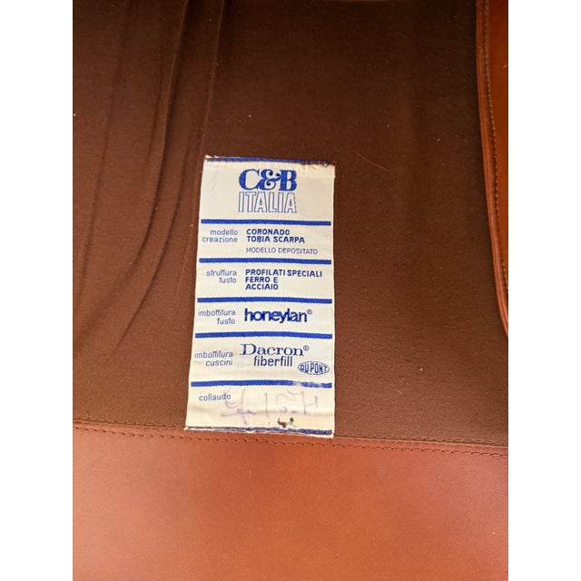 1970s C & B Italia Leather Lounge Chairs For Sale - Image 12 of 12