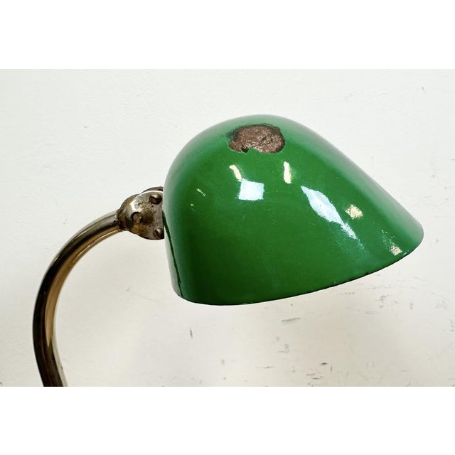 Vintage Green Enamel Bank Lamp, 1950s For Sale - Image 10 of 18