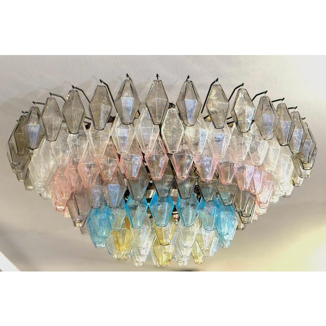 1990s Large Poliedri Murano Glass Ceiling Light, 1990s For Sale - Image 5 of 18