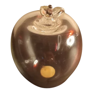 1980s Princess House Crystal Apple Figurine Paperweight