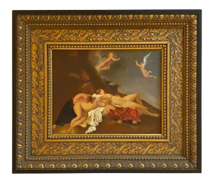 1990s "Cupids Hovering Over Sleeping Nymphs" in Renaissance Style of Bosschaert by Satori Gregorakis., Framed
