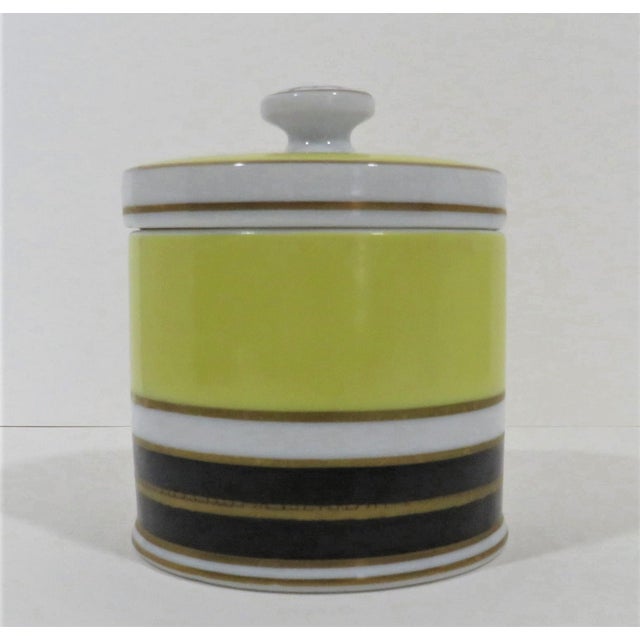 Art Deco Mottahedeh Lemon Yellow Porcelain Jar For Sale - Image 3 of 6