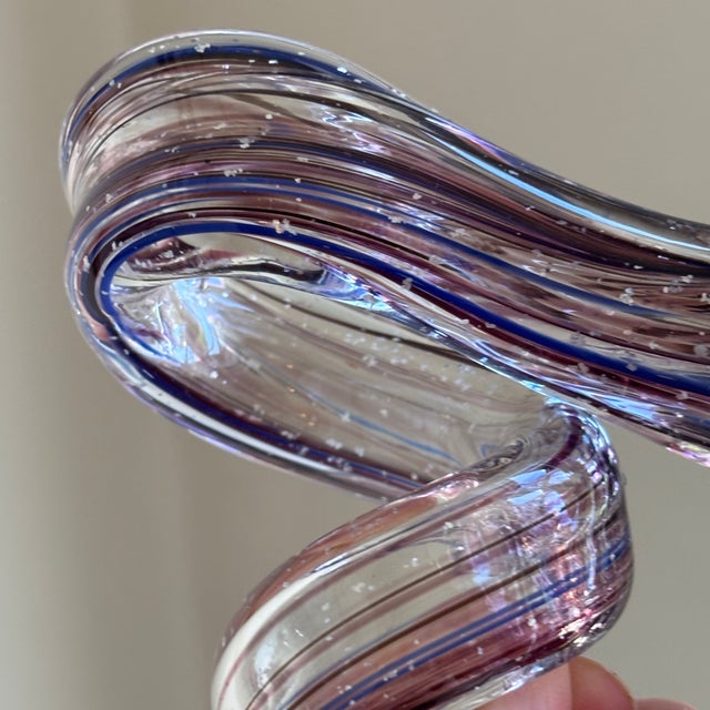Vintage Murano Hand-Blown Italian Art Glass Flower Sculpture For Sale - Image 14 of 17