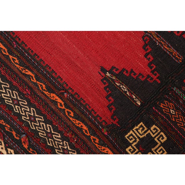 Traditional Vintage Afghan Kilim in Red With Geometric Patterns, From Rug & Kilim For Sale - Image 3 of 6