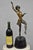 Vintage Reproduction French Art Deco Style Bronze Flapper Dancer Figure Statue on Black Marble Base. Stamped "Made in...