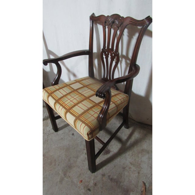 1940s Set Eight Mahogany Dining Room Chippendale Chairs For Sale - Image 10 of 14