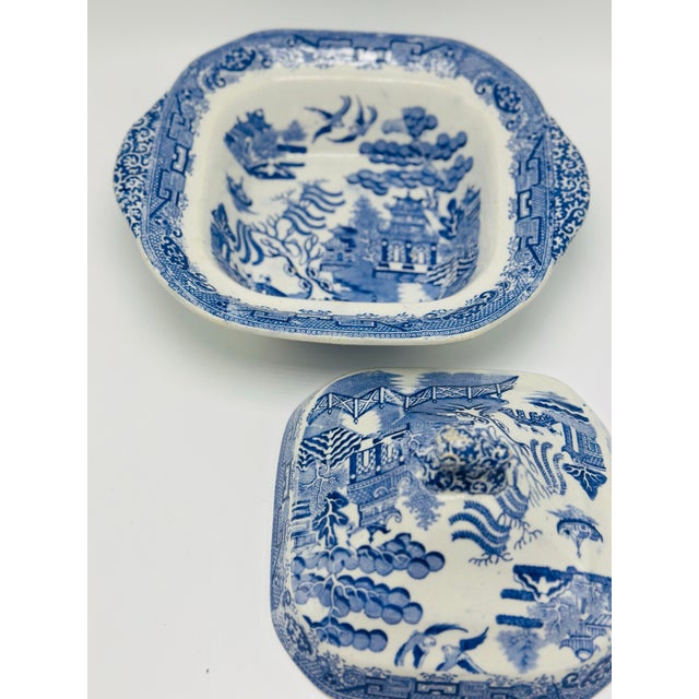 Antique Transferware Covered Serving Dish For Sale - Image 4 of 8