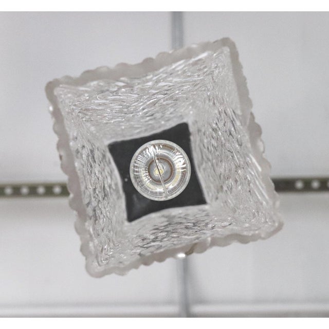 Mid 20th Century Modern Square Signed Murano Wave Glass Pendant Light For Sale - Image 9 of 9