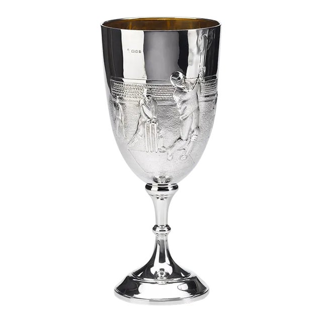 Sterling Silver Cricket Trophy, Circa 1923 For Sale