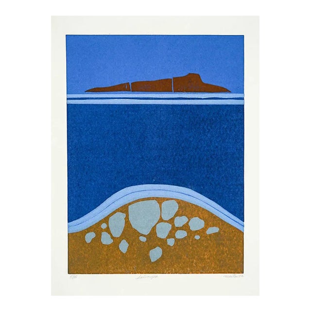 1972 Roger Martin Salvages MCM Woodcut For Sale