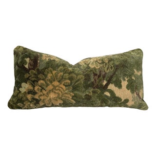 Scalamandre Forest Greens Marly and Mohair 11" X 21" Lumbar Pillow For Sale
