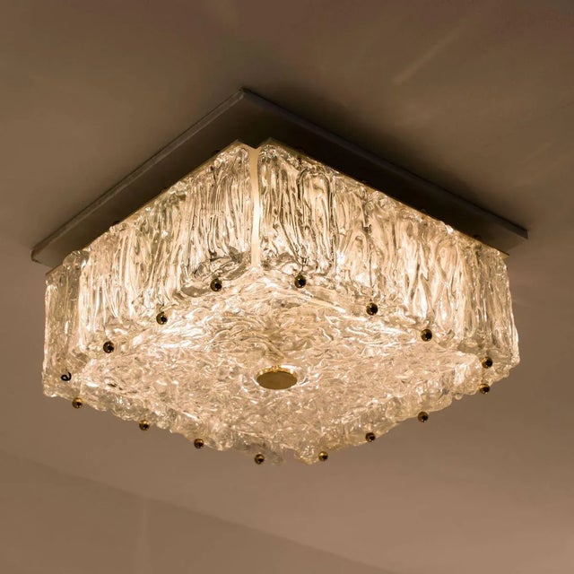 1960s Brass and Glass Flush Mount by Vereinigte Werkstätten München, 1960s For Sale - Image 5 of 9