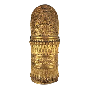 Mid 19th Century Victorian Brass Repoussé Coal Scuttle