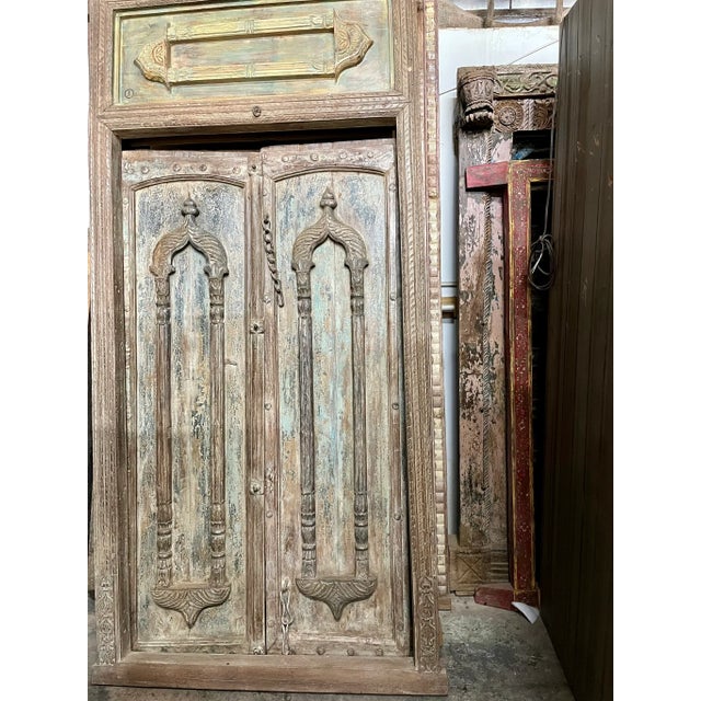 Antique Doors Mid Century Teak Exterior Door With Frame 94.5x45.5 For Sale In Orlando - Image 6 of 12