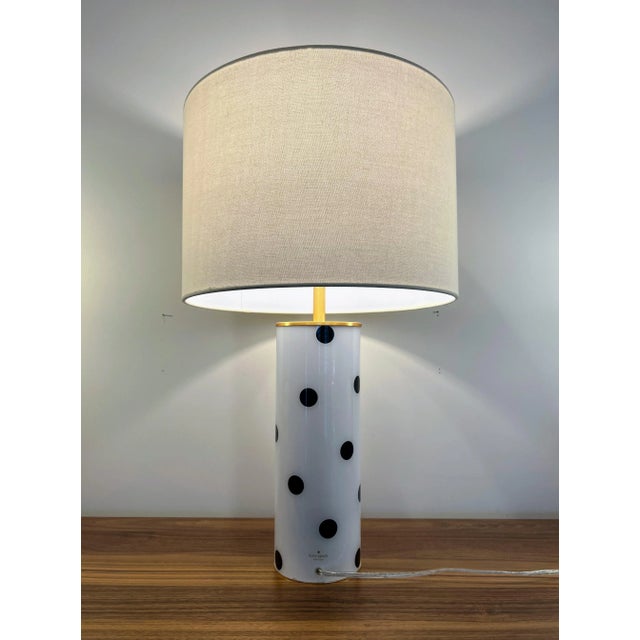 Kate Spade Contemporary Kate Spade Deco Polka Dot Lamp in Black and Ivory White For Sale - Image 4 of 9